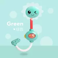 儿童洗澡戏水玩具旋转喷水电动花洒夏天洗头玩水沐浴男孩女孩玩具 绿色向日葵电动花洒