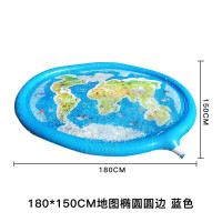 喷水垫儿童夏日戏水垫沙滩玩具户外坪花园洒水游戏垫海豚鲨鱼水垫 1.8m*1.5m蓝色