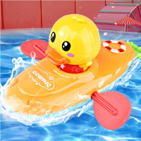 小黄鸭皮划艇萌鸭划船宝宝洗澡游泳池上链拉线男女孩儿童戏水玩具
