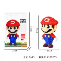 儿童玩具积木微颗粒拼装积木卡通动漫成人高难度拼装中颗粒马里奥玩具