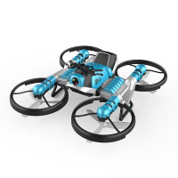 无人机摩托双模式遥控变形摩托车航拍折叠四轴飞行器二合一遥控飞机儿童玩具