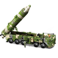 森宝东风DF17导弹车小颗粒拼装坦克积木系列导弹发射车儿童拼插玩具男孩积木车