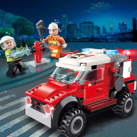 儿童积木玩具兼容乐高消防局系列拼插拼装玩具男孩城市消防车消防检修车2801