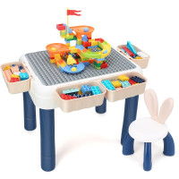 多功能积木桌早教儿童学习桌1-3-6岁男孩女孩大颗粒积木拼装玩具桌椅套装儿童节礼物