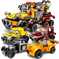 积木玩具儿童赛车模型拼装积木汽车模型玩具男孩6-12岁