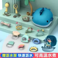 婴儿玩具0-1岁手摇铃牙胶沙锤3-6个月宝宝玩具可水煮可咬安抚曼哈顿球三六个月早教启智幼儿新生儿玩具