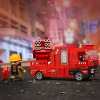 中国积木系列男孩益智力拼装城市系列儿童拼插消防车组装玩具