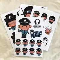 警察款贴纸定制叱咤小警创意卡通贴纸透明装饰手机贴画手账可定制