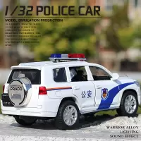 合金警车玩具儿童公安车越野车警察车玩具大号男孩回力小汽车模型