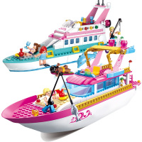 兼容乐高积木假日海豚号豪华双层游艇快艇玩具游轮渔船女孩拼装