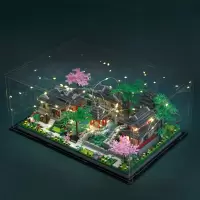 拼装玩具女生男孩子成年高难度巨大型积木苏州园林古建筑系列礼物
