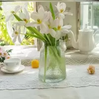 适用于乐高花束花瓶北欧风简约玻璃宽口放积木花干花插花客厅摆件
