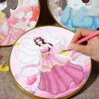 儿童钻石贴画小学生diy公主水晶贴手工制作女孩益智粘贴玩具