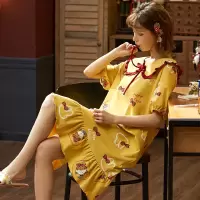 云翔四海睡衣女士夏天睡裙女韩版可爱学生加大码少女孕妇家居服胖mm装