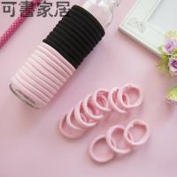 简单潮流高弹力发绳E524加粗基础无缝发圈黑色橡皮筋扎发头绳发饰 粉色单个