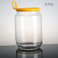 玻璃密封储物罐0.5L-1.3L茶叶罐休闲零食罐豆类调料纳丽雅罐咸菜 0.75L笑脸圆舞曲罐H5486