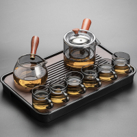 烘焙精灵玻璃茶具套装家用灰色简约茶盘轻奢功夫茶杯泡茶壶小型办公室喝茶
