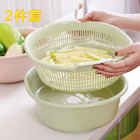 符象洗菜盆塑料双层沥水篮子漏盆淘米菜蓝淘菜盆家用厨房洗水果盘
