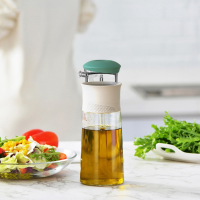 符象玻璃防漏油瓶不挂油橄榄油壶健身家用按压定量油壶320ml