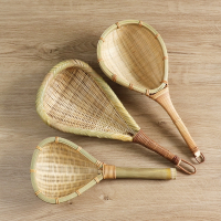 符象竹编制品竹漏勺厨房家用沥水竹篮子竹筐竹筛子淘米勺子捞勺火锅勺