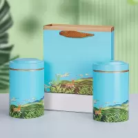 烘焙精灵茶叶罐铁盒圆罐套装红茶金骏眉绿茶毛尖通用密封储存空罐定制