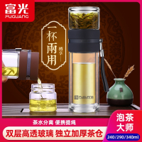 富光(FGA)双层高硼硅玻璃杯大容量茶水分离泡茶杯便携随手杯过滤水杯子