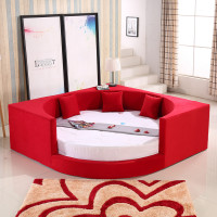 圆床欧式情趣公主婚床情侣榻榻米法耐双人床布艺电动圆形宾馆主题