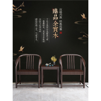 新中式圈椅三件套皇宫宫廷单人椅法耐太师椅茶桌椅组合官帽椅围椅