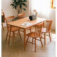 法耐餐桌家用小户型白橡木樱桃木长方形北欧简约餐桌椅子组合