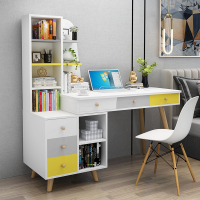 法耐北欧书桌书架组合家用电脑桌带书柜一体现代简约学生卧室写字桌子