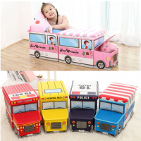 法耐儿童玩具收纳箱可坐人箱子小火车收纳凳宝宝卡通整理筐折叠盒
