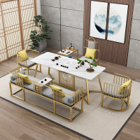 法耐岩板茶桌椅组合茶几现代简约办公室套装一体客厅家用大理石茶台桌
