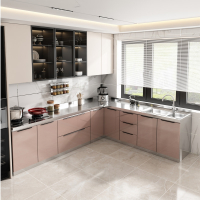 定制厨房橱柜不锈钢厨柜灶台柜医匠农村家用碗柜租房简易水槽储物柜子