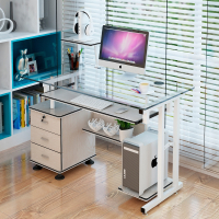 书桌钢化玻璃台式电脑桌单人多功能简约办公台学生简易学习桌