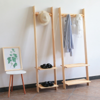 医匠衣帽架鞋架日式北欧置物架靠墙转角民宿落地卧室挂衣架毛巾架