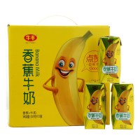 牛丰香蕉牛奶儿童学生营养早餐盒装牛奶饮料整箱 205ml*12盒
