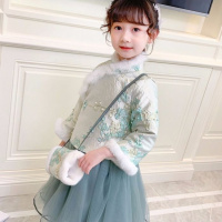 汉服女童套装2019新款秋冬装中国风公主宝宝拜年服唐装儿童两件套