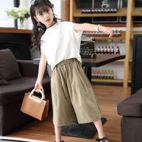 女童夏装套装2019新款时髦洋气夏季儿童阔腿裤中大童两件套清仓卖