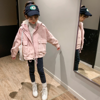 女童外套加厚时尚潮流2019新款儿童秋冬装中大童网红夹棉加绒风衣
