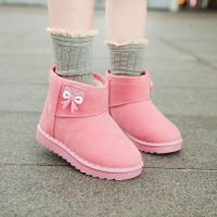 女童雪地棉秋冬短靴子2019新款绒面加厚儿童小孩保暖宝宝中大童鞋