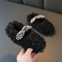 毛好质量好!后期出31-36!绒面女冬季中性平跟魔术贴橡胶