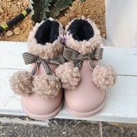 宝宝棉鞋冬季加绒1-2-3-4岁儿童保暖软底小童女时尚公主短靴皮鞋5