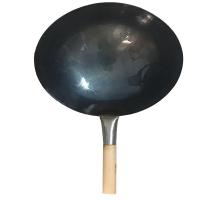 [购前咨询]适用小航陈枝记香港铁锅木柄圆底熟铁无涂层传统手工锅手打炒锅家用锅