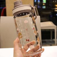 [购前咨询]适用带刻度吸管杯大人玻璃运动水杯男女牛奶直饮两用卡携随手杯子
