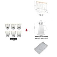 [购前咨询]适用6件装简约ins风玻璃杯锤纹水杯金边家用喝水杯子套装饮料杯牛奶杯