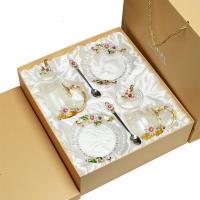 [购前咨询]适用创意珐琅彩水杯家用咖啡杯软妹杯子少女心水晶玻璃杯果汁杯花茶杯