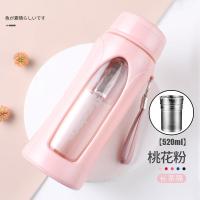 [购前咨询]适用玻璃杯带把男女简约清新森系家用水杯带盖办公室杯子泡茶杯ins风