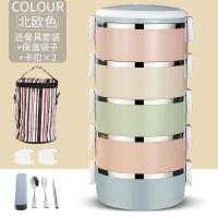 【购前咨询】适用象尚不锈钢饭盒保温分格5层1成人可爱便当盒学生2日式3多层4餐盒
