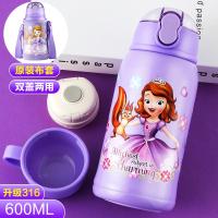 [购前咨询]适用迪士尼儿童保温杯带吸管两用小学生便携防摔水壶幼儿园宝宝水杯子