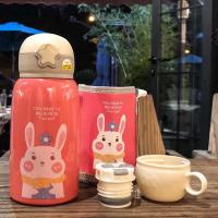 [购前咨询]适用韩版网红同款双盖创意316不锈钢保温杯带吸管儿童喝水杯便携水壶